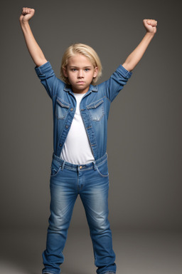 Honduran child boy with  blonde hair