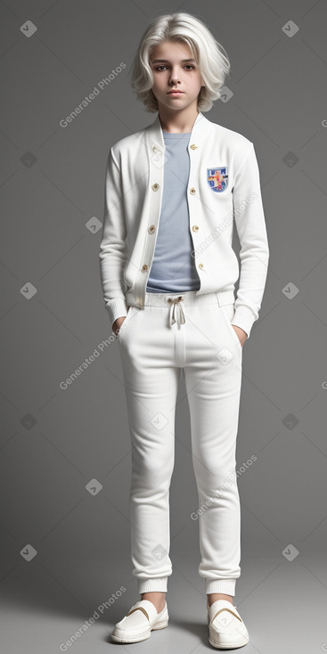 Serbian teenager boy with  white hair