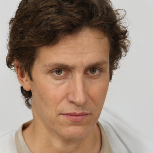 Neutral white adult male with short  brown hair and brown eyes