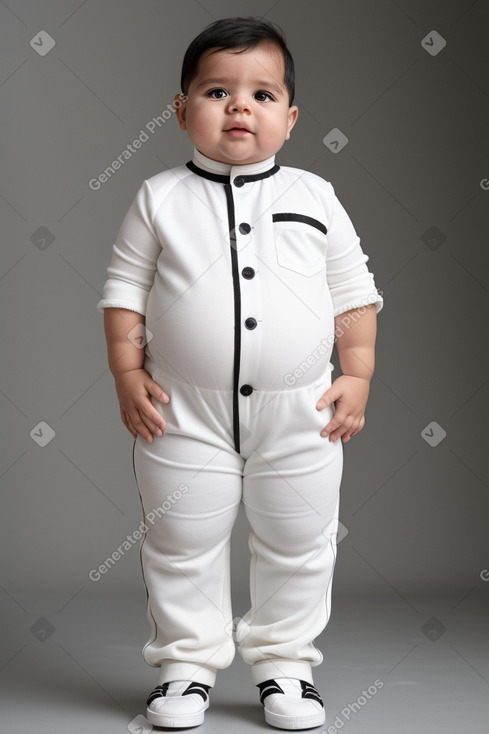 Colombian infant boy with  white hair