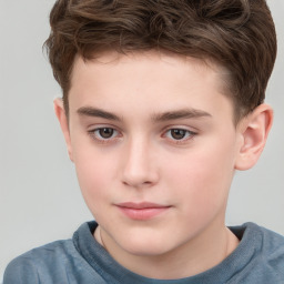 Neutral white child male with short  brown hair and brown eyes