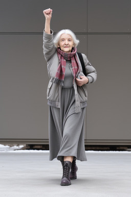 Ukrainian elderly female with  gray hair