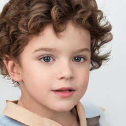 Neutral white child male with medium  brown hair and brown eyes