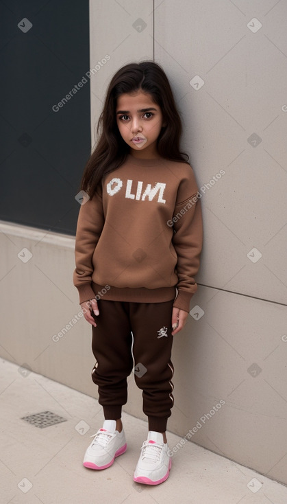 Bahraini child girl with  brown hair