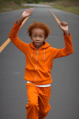 African american child boy with  ginger hair