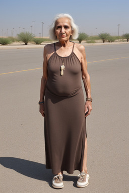 Saudi arabian elderly female with  brown hair