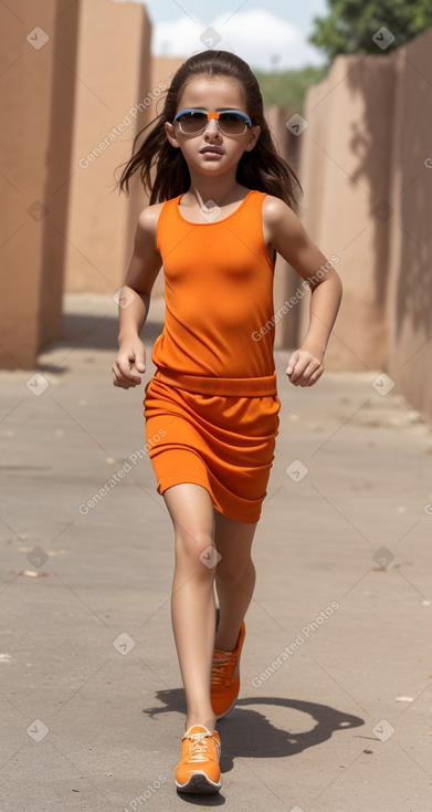 Algerian child girl with  brown hair