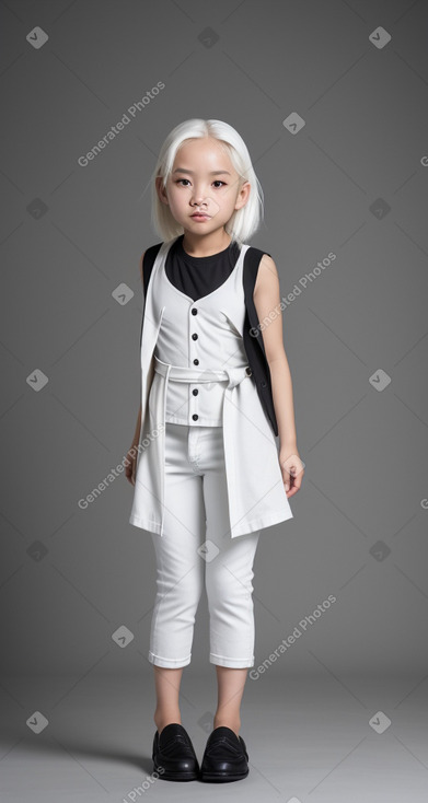 Vietnamese child female with  white hair