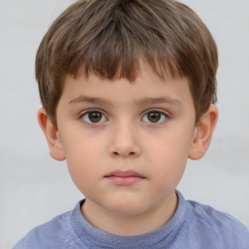 Neutral white child male with short  brown hair and brown eyes