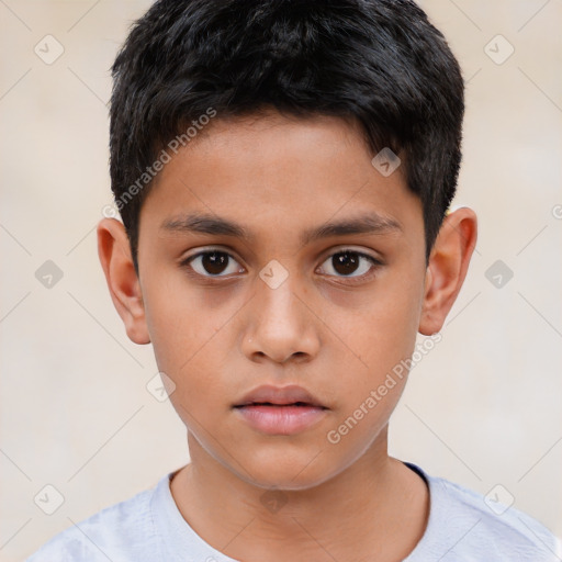 Neutral white child male with short  brown hair and brown eyes