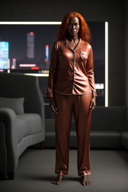 Middle-aged female with  ginger hair