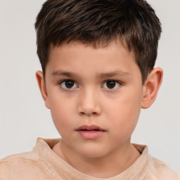 Neutral white child male with short  brown hair and brown eyes