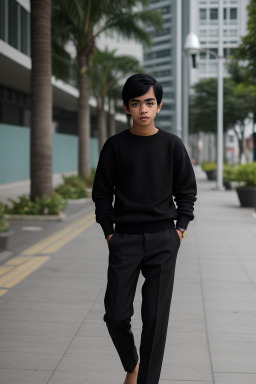 Singaporean teenager boy with  black hair