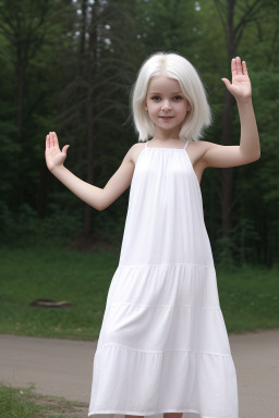 Ukrainian child girl with  white hair