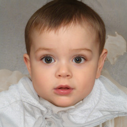 Neutral white child female with short  brown hair and brown eyes