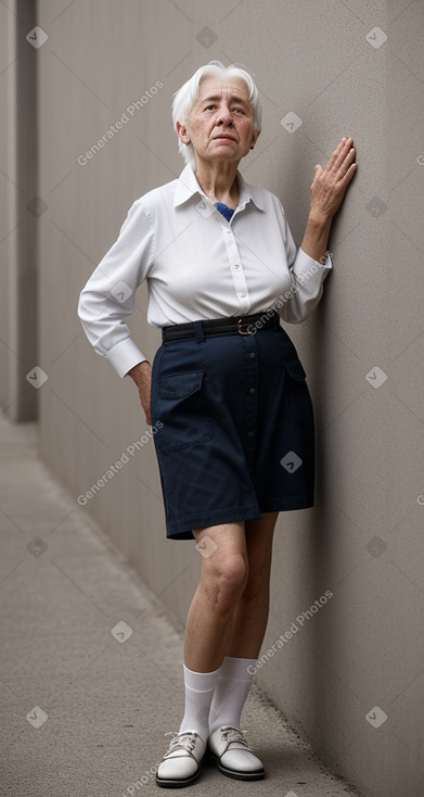 Uruguayan elderly female with  white hair