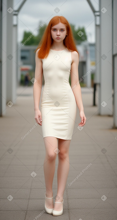 Belarusian young adult female with  ginger hair