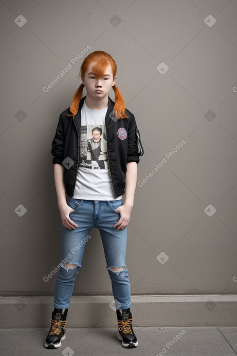 Taiwanese teenager boy with  ginger hair