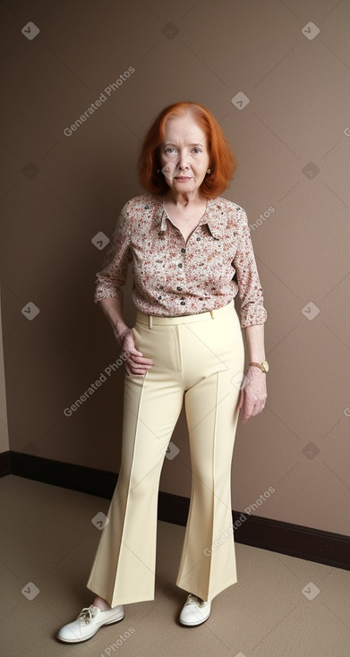 American elderly female with  ginger hair