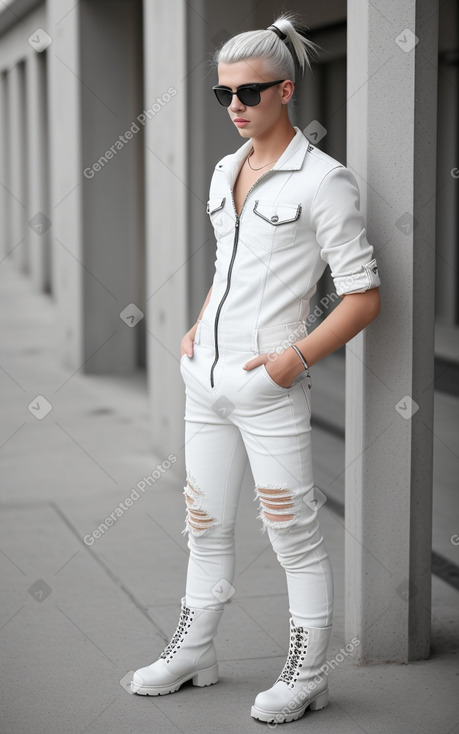 Croatian teenager boy with  white hair