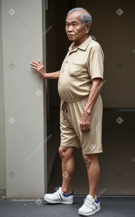 Malaysian elderly male with  brown hair