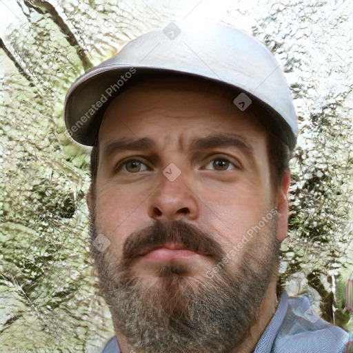 Neutral white adult male with short  brown hair and brown eyes