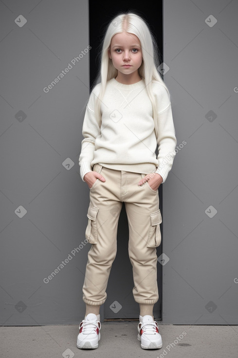 Belgian child female with  white hair