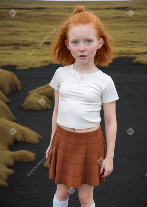 Icelandic child girl with  ginger hair