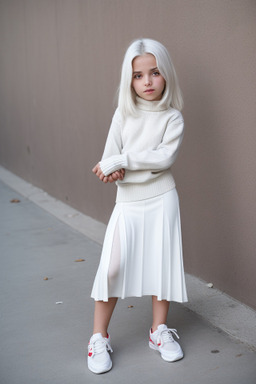 Albanian child girl with  white hair