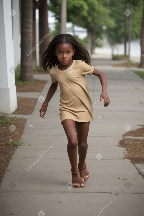 Jamaican child girl with  brown hair