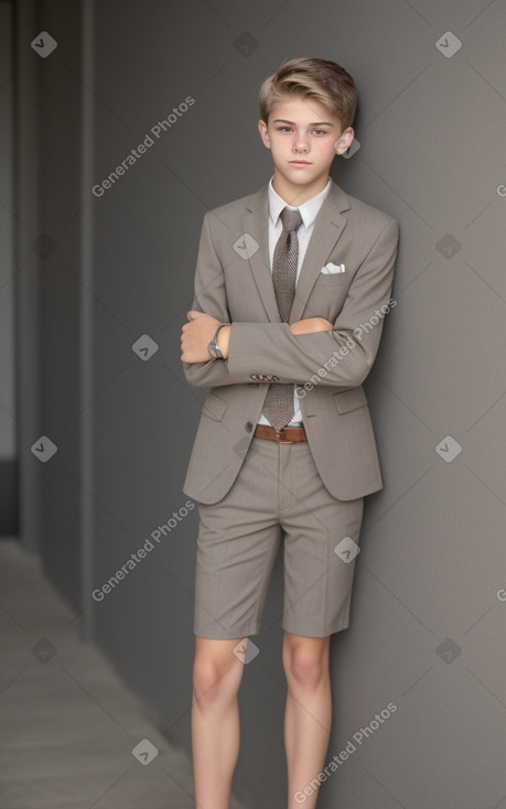 Canadian teenager boy with  gray hair