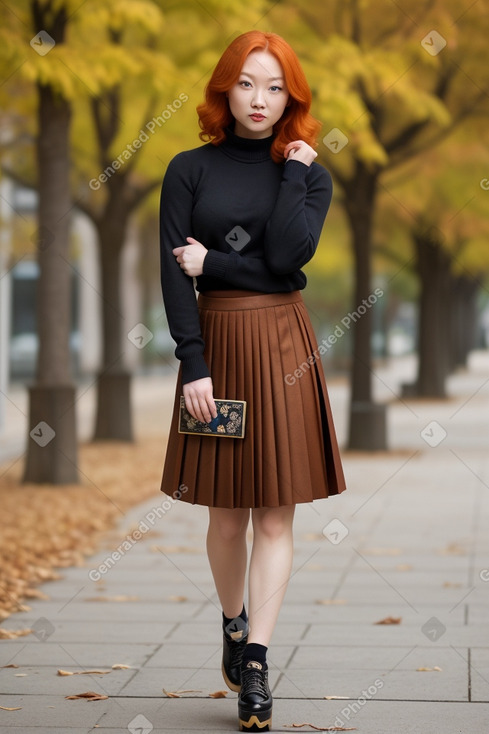 Chinese adult female with  ginger hair