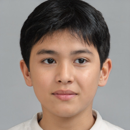 Neutral asian young-adult male with short  brown hair and brown eyes