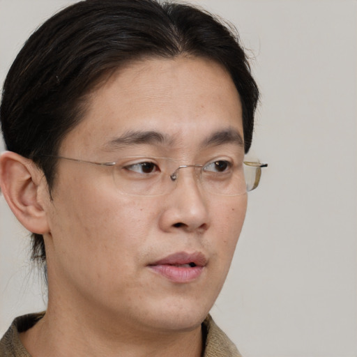 Neutral white adult male with short  brown hair and brown eyes