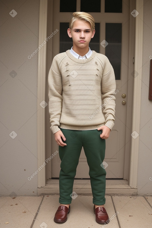 Paraguayan teenager boy with  blonde hair