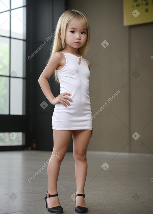 Vietnamese child girl with  blonde hair