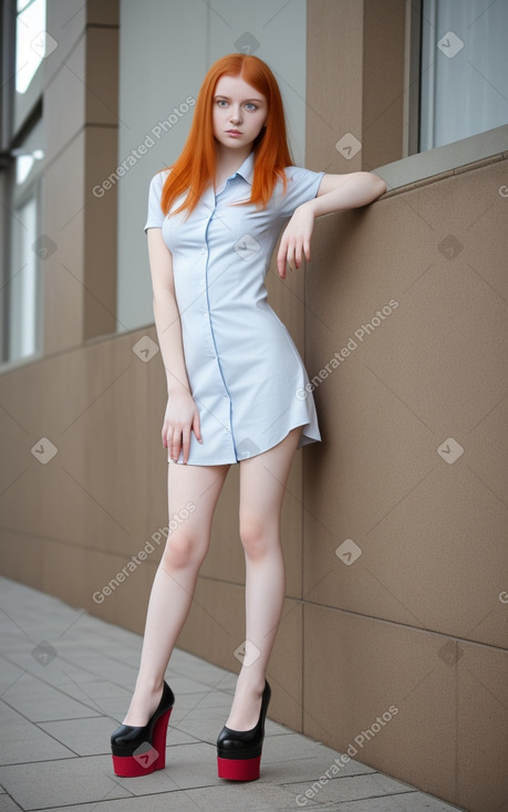 Belarusian young adult female with  ginger hair