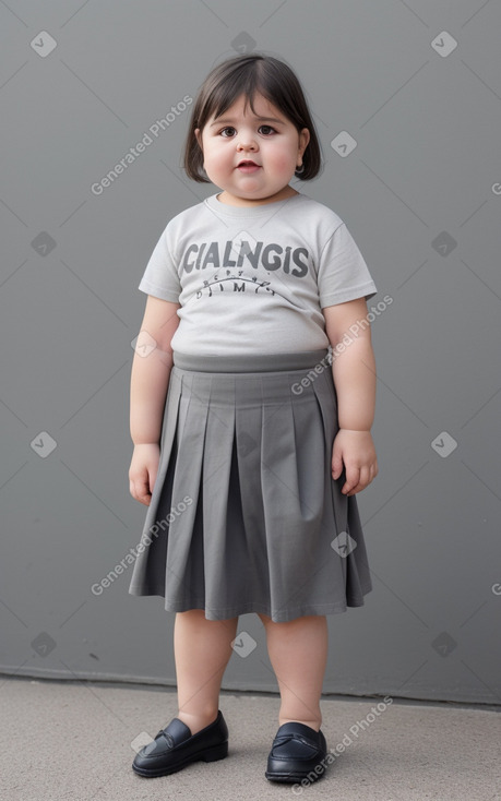 Chilean infant girl with  gray hair