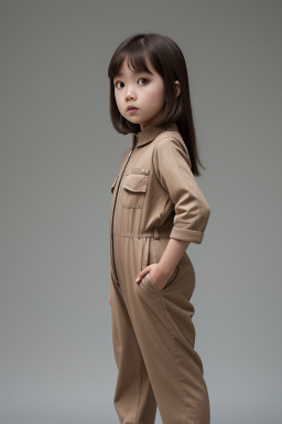 Korean child female with  brown hair