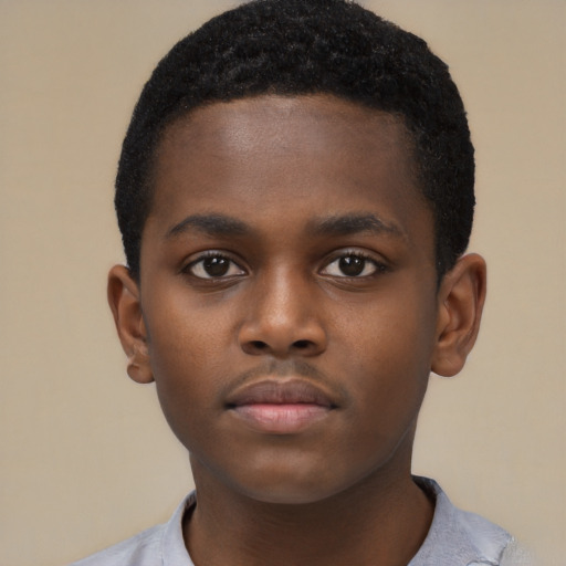 Neutral black child male with short  brown hair and brown eyes