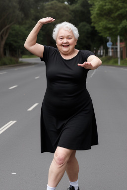 New zealand elderly female with  black hair