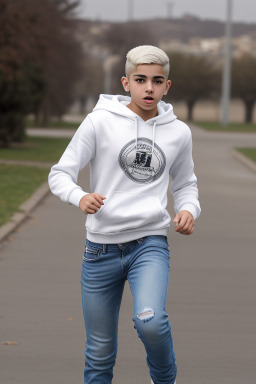 Arab teenager boy with  white hair