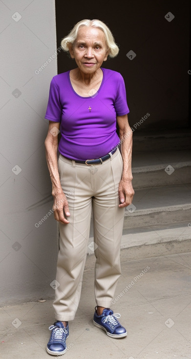 Tanzanian elderly female with  blonde hair