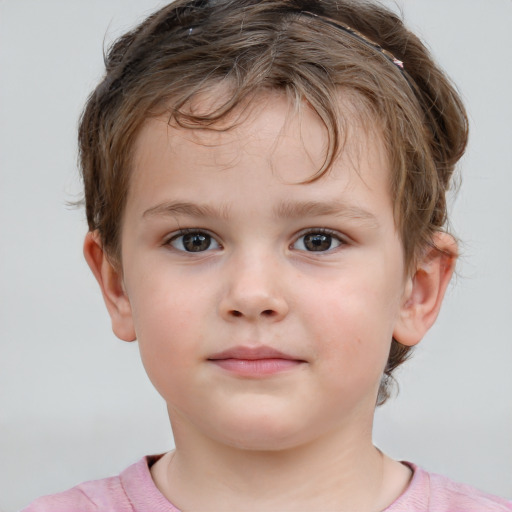 Neutral white child male with short  brown hair and brown eyes