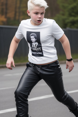 Norwegian teenager boy with  white hair