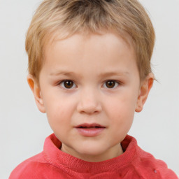 Neutral white child male with short  brown hair and brown eyes