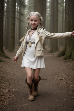 Caucasian child female with  white hair