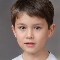 Neutral white child male with short  brown hair and brown eyes