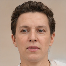 Neutral white adult male with short  brown hair and brown eyes