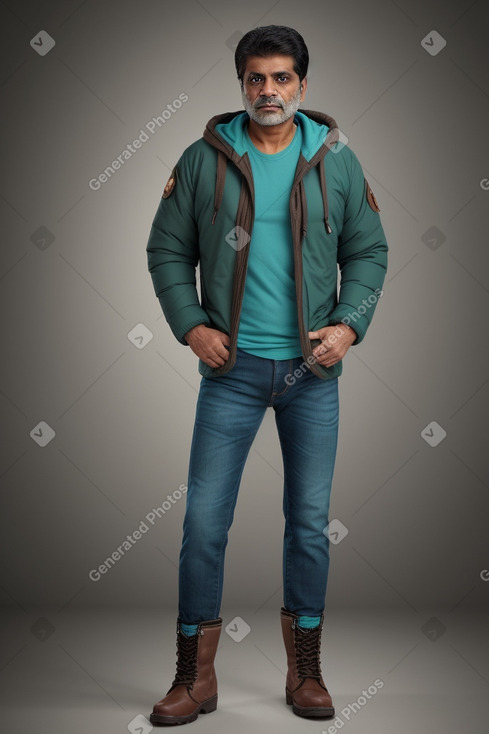 Pakistani middle-aged male with  brown hair